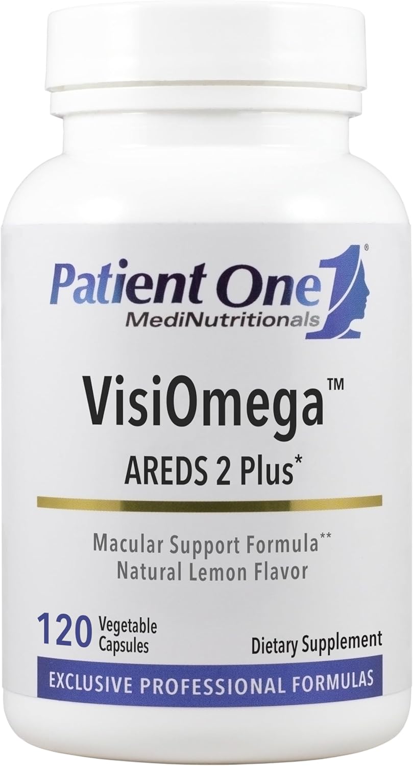 VisiOmega Eye Health Support Supplement with AREDS 2 Vitamins, Minerals, Antioxidants, and Omega 3 Fish Oil - 120 Capsules