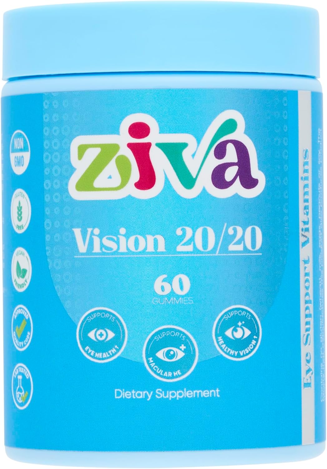 Vision 20/20 ZIVA Eye Health Gummies with Lutein & Zeaxanthin - Vitamin Supplement for Eye Health