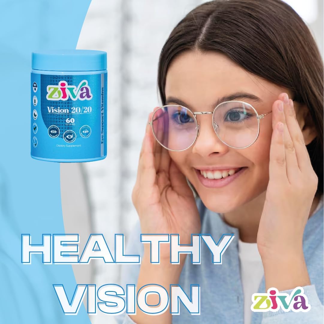 Vision 20/20 ZIVA Eye Health Gummies with Lutein & Zeaxanthin - Vitamin Supplement for Eye Health