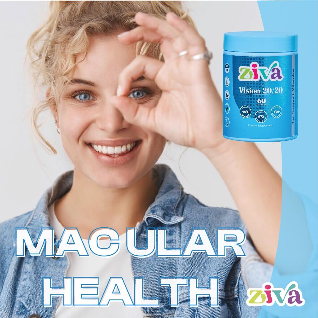 Vision 20/20 ZIVA Eye Health Gummies with Lutein & Zeaxanthin - Vitamin Supplement for Eye Health