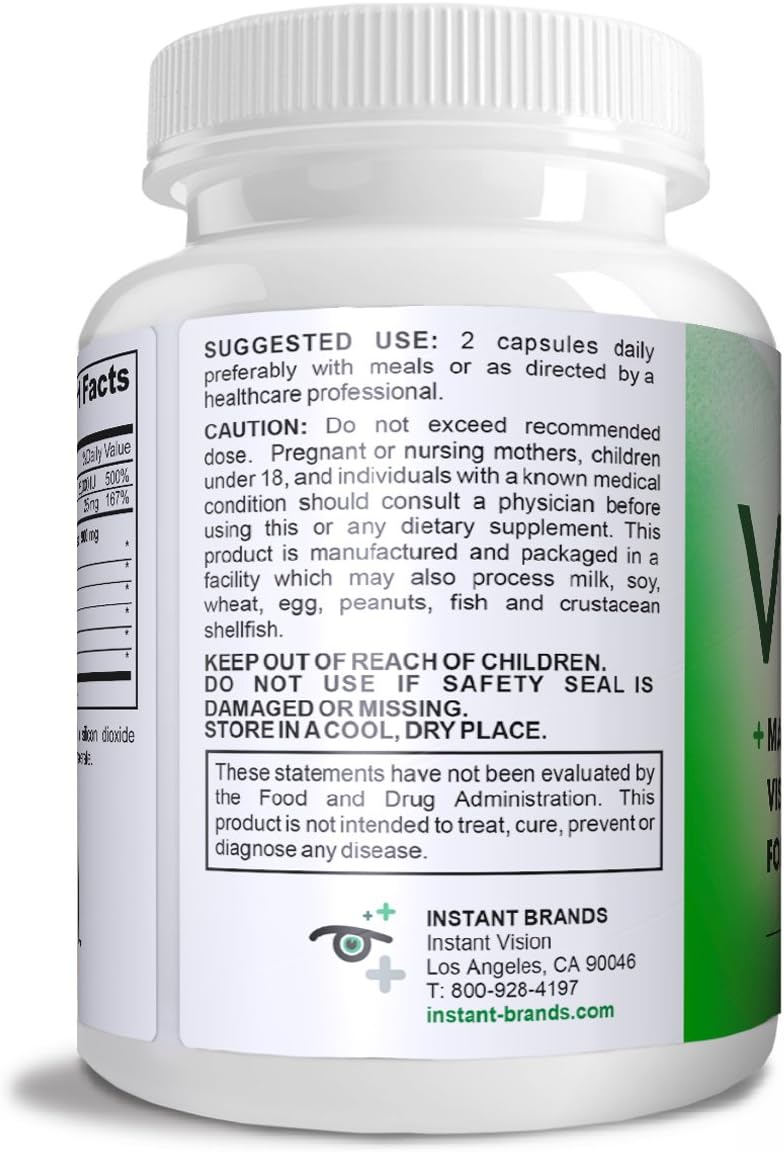 Vision Complete: Maximum Strength Natural Eye Support Formula with Lutein - Daily Supplement