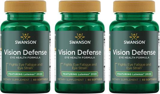Vision Defense Antioxidant Supplement with Lutein, Zeaxanthin, Astaxanthin, Broccoli & Bilberry Extract - 60 Softgels