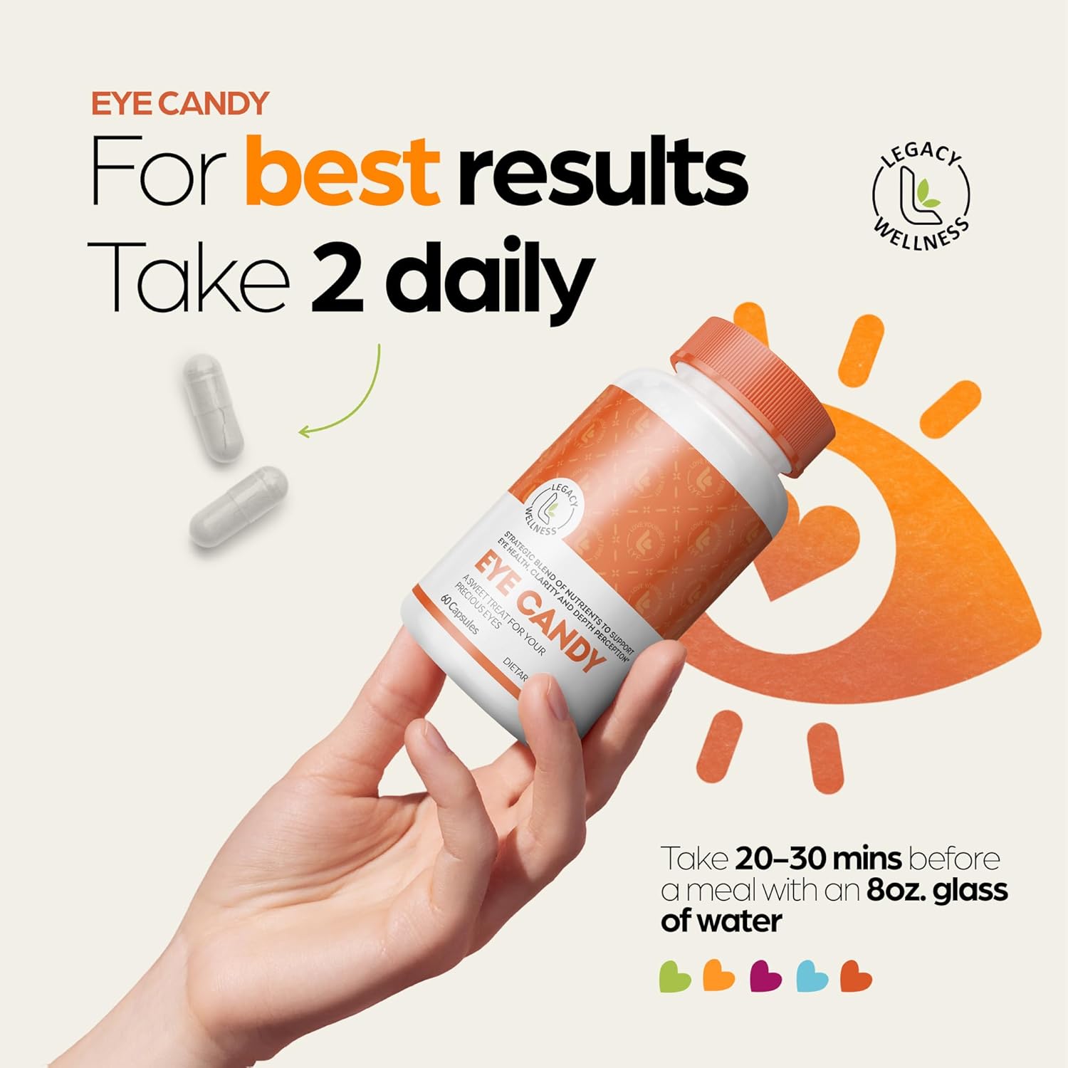 Vision Health Support Eye Vitamins with Lutein, Zeaxanthin, and Essential Minerals for Aging Adults - Reduce Eye Strain and Dryness with Nutrient-Rich Supplements