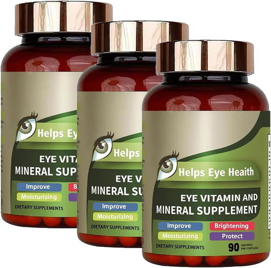 Vision Health Support Supplement with Lutein, Zeaxanthin, Vitamins C & E - Vegan Eye Vitamins for Adults - 90 Capsules