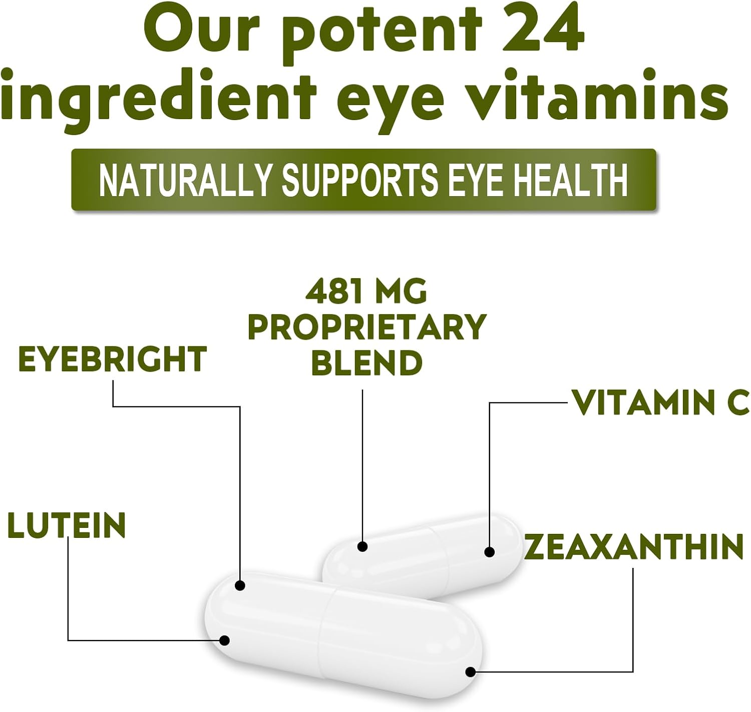 Vision Health Support Supplement with Lutein, Zeaxanthin, Vitamins C & E - Vegan Eye Vitamins for Adults - 90 Capsules