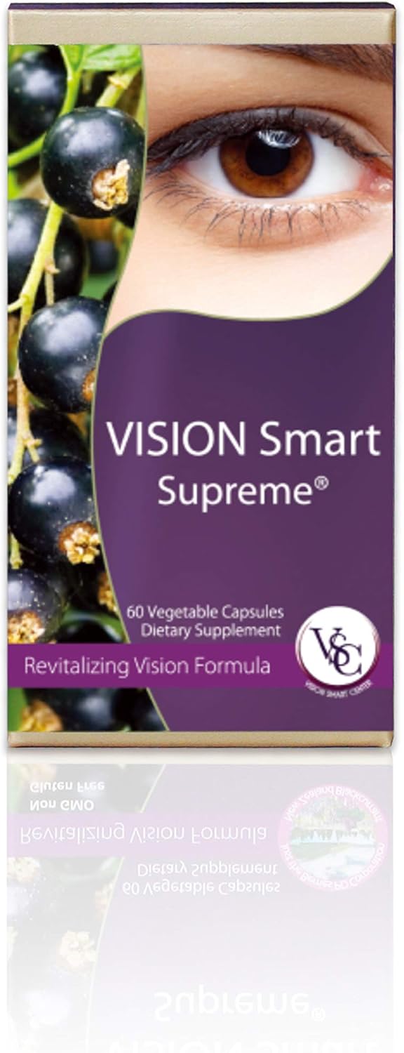 Vision Smart Supreme - Premium Eye Supplement with Pure Anthocyanins, 210mg D3R and C3R, Veggie Capsules
