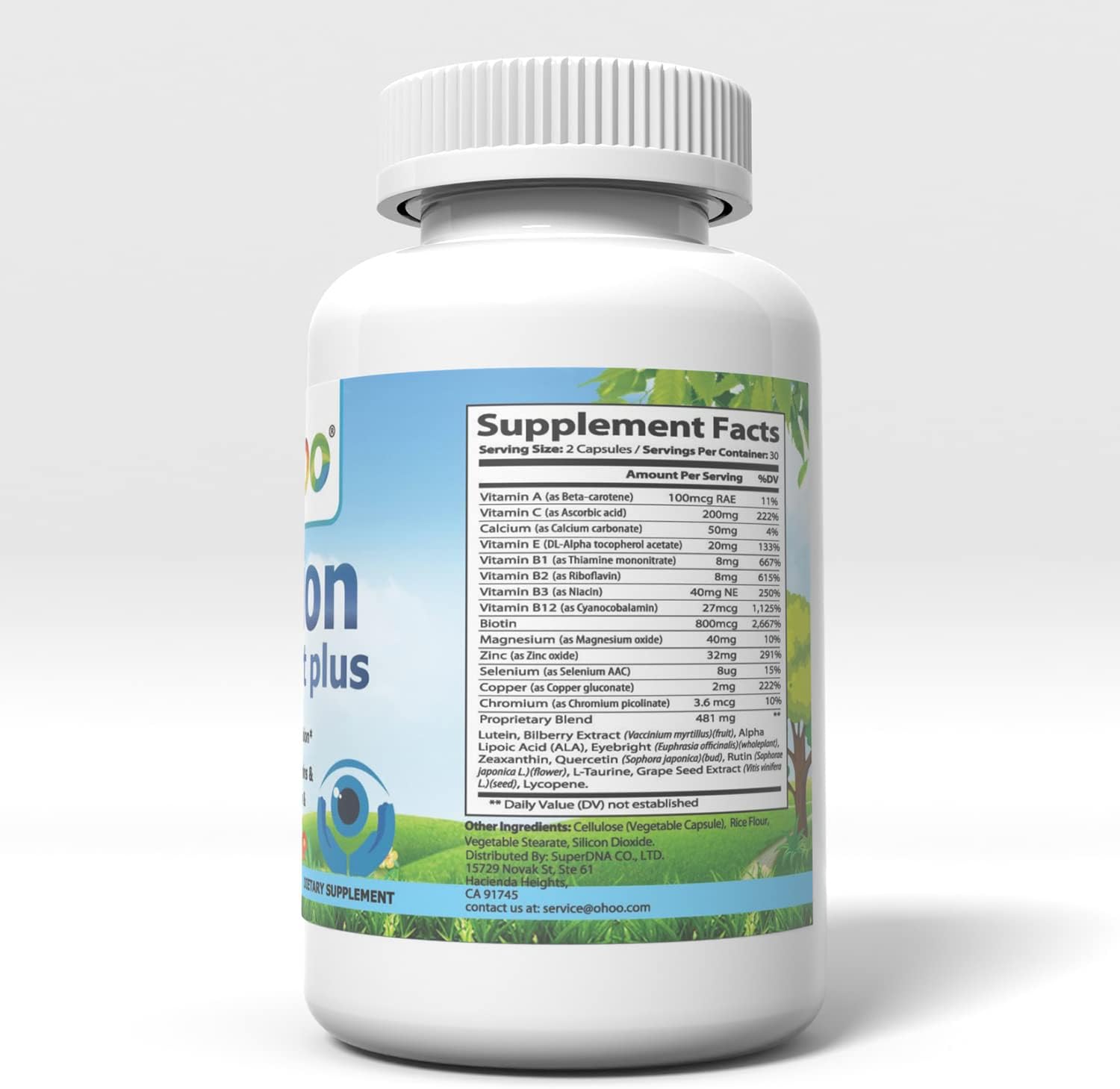 Vision Support Plus Supplement with Lutein & Zeaxanthin for Healthy Eyes - Made in USA - 60 Capsules