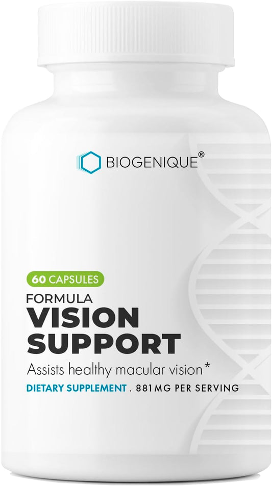 Vision Support Supplement with Lutein, Lycopene, Vitamins & Minerals - 60 Capsules - Made in USA - Non-GMO, Gluten Free - Eye & Vision Health