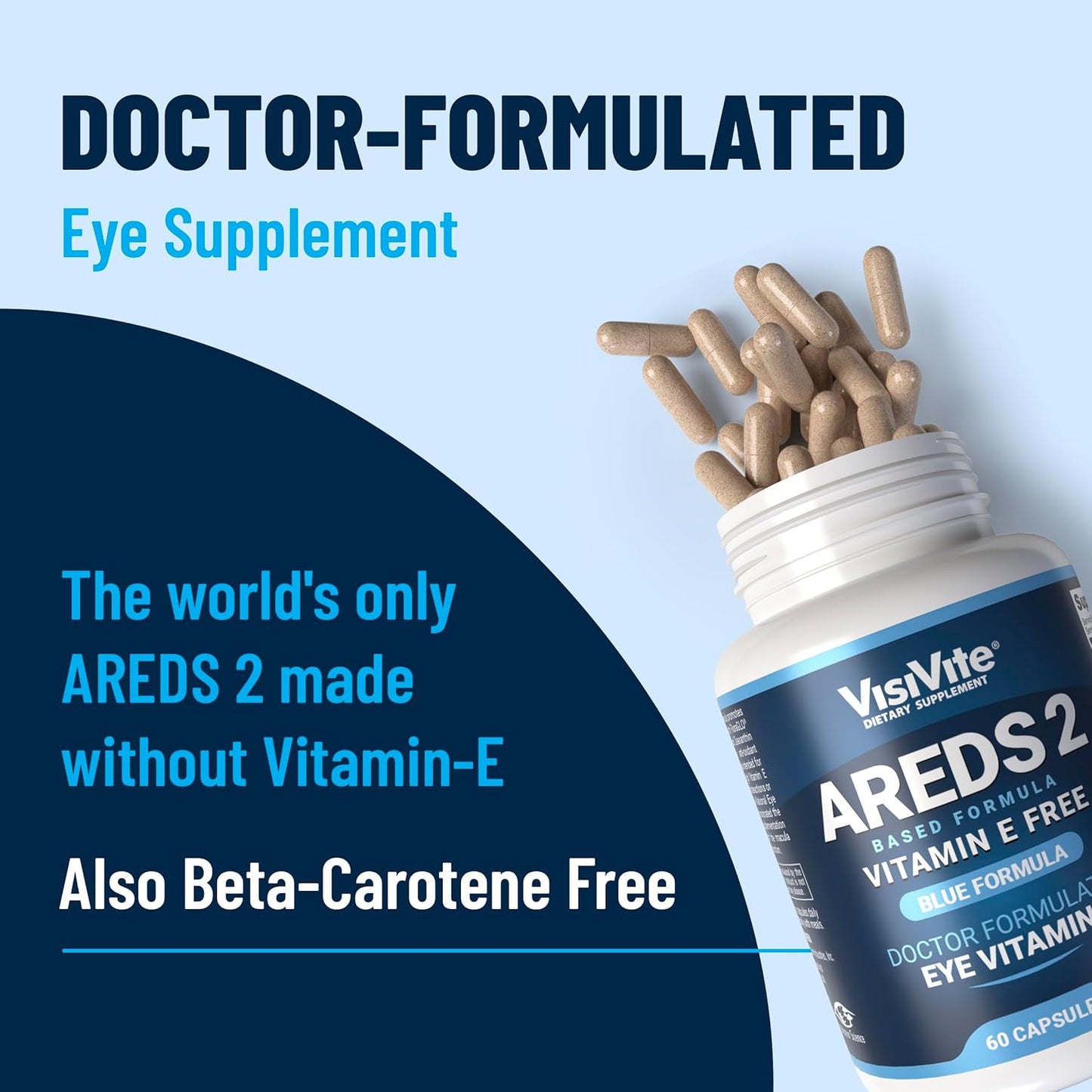 VisiVite AREDS 2 Eye Vitamins for Seniors with Lutein and Zeaxanthin - 60 Capsules