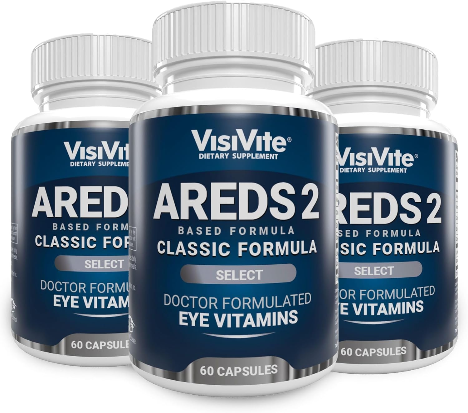 VisiVite AREDS 2 Select Eye Vitamins with Zeaxanthin and Lutein - Premium Macular Health Formula - Eye Supplements for Macular Support - 60 Capsules (Pack of 3)