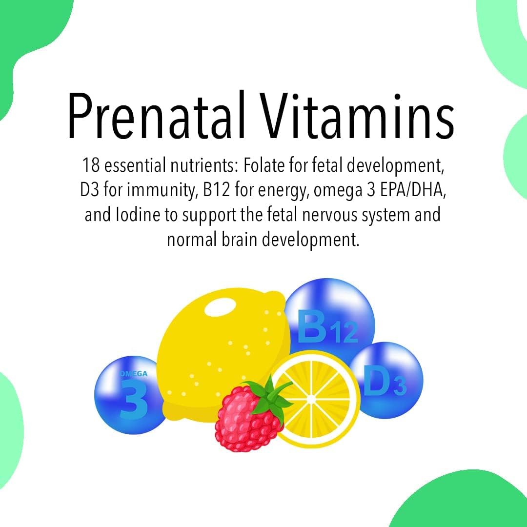 VITA GLOBE Prenatal Vitamin Gummy - 60 Count Women's Multivitamin for Growth, Brain Development, Vitamin A, D, E, B6, Folate, Biotin