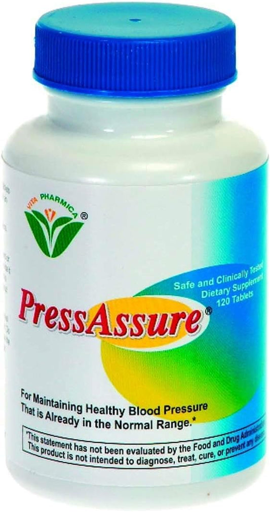 Vita Pharmica PressAssure Tablets - 120 Count - Natural Blood Pressure Support Supplement
