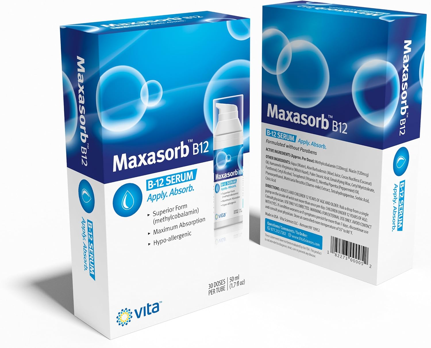 Vita Sciences Methylcobalamin B12 Cream 1000 mcg - Topical B12 Skin Cream for Energy, Health, and Vibrant Skin - Eczema and Psoriasis Relief