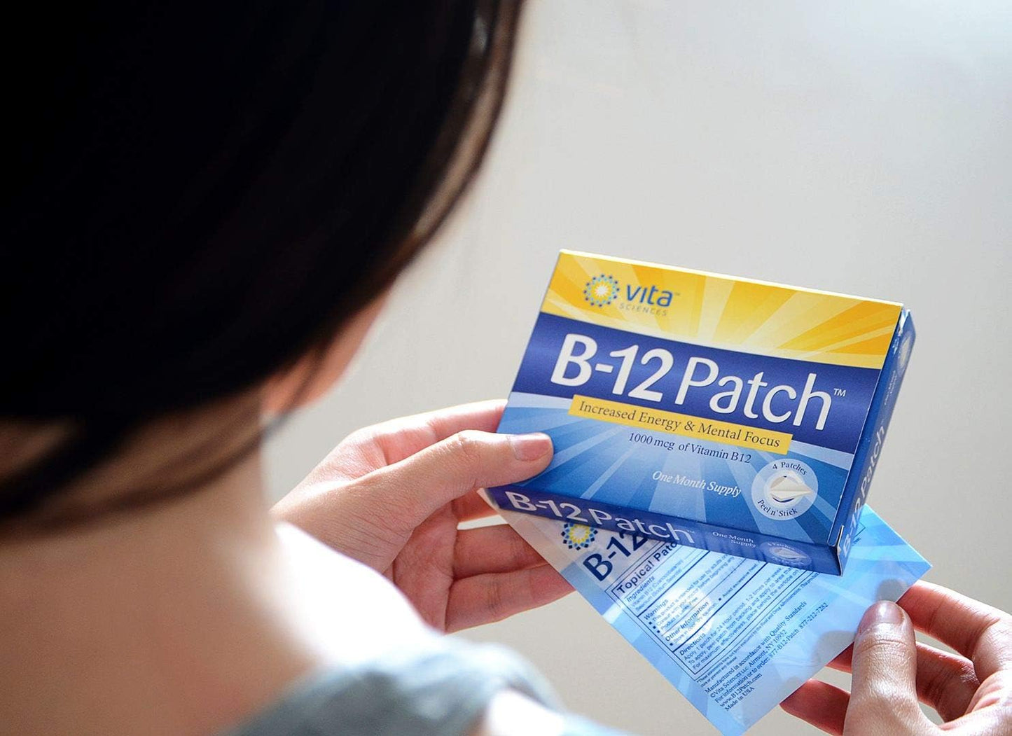 Vita Sciences Vitamin B12 Patch - Extra Strength Formula for Energy, Focus, Memory & Metabolism - 1 Month Supply for Men and Women