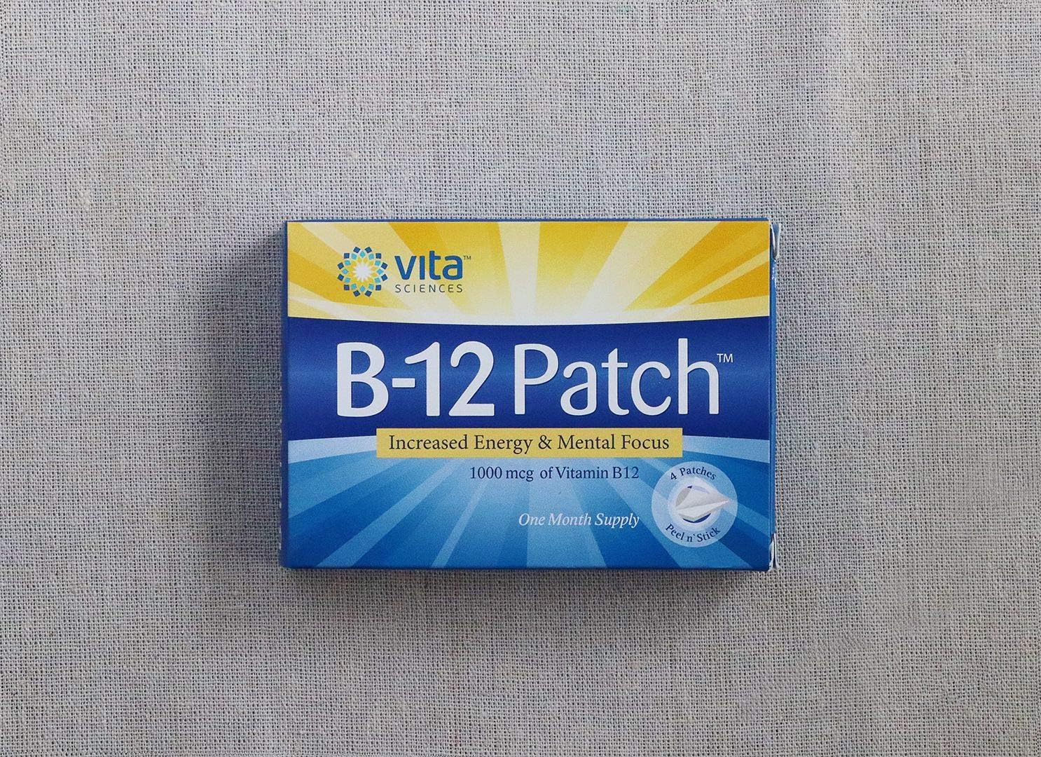Vita Sciences Vitamin B12 Patch - Extra Strength Formula for Energy, Focus, Memory & Metabolism - 1 Month Supply for Men and Women