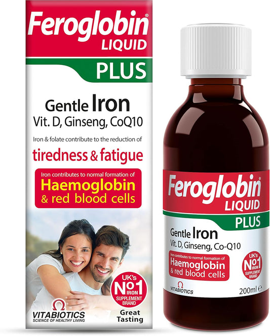 Vitabiotics Feroglobin Plus Liquid Iron Supplement 200ml - Boost Energy and Immunity