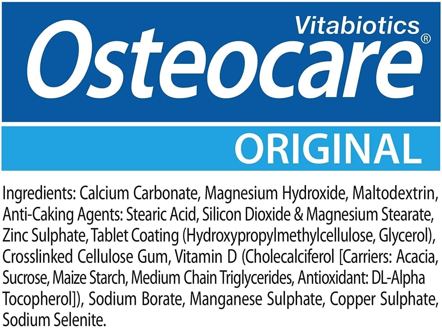 Vitabiotics Osteocare Calcium 800mg with Vitamin D3, Magnesium, and Zinc - Bone Health and Immunity Multivitamin Supplement - 90 Tablets for Men and Women
