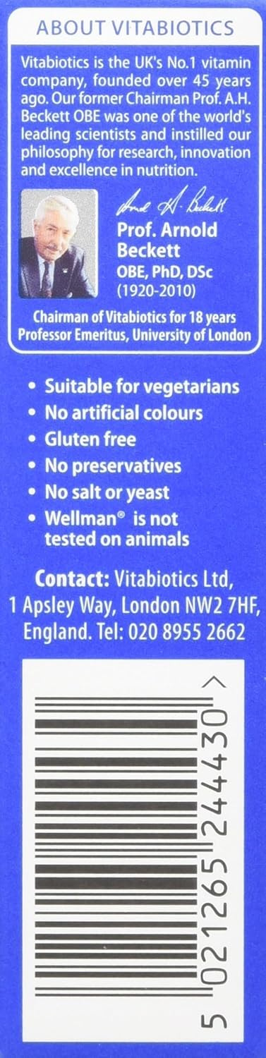 Vitabiotics Wellman 70+ Tablets, 30 Count - Includes Vitamins and Minerals for Men Over 70