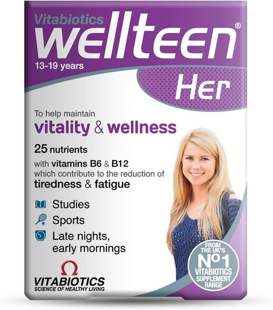 Vitabiotics Wellteen Her - Nutritional Support for Teenage Girls and Young Women - 30 Tablets