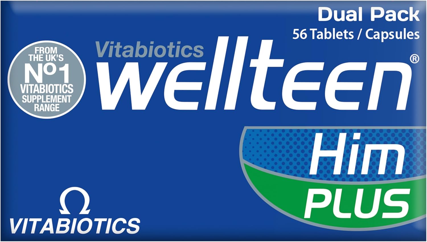 Vitabiotics Wellteen Him Plus Omega-3 - Complete Nutritional Support for Teenage Boys and Young Men 13-19 - 56 Tablets & Capsules