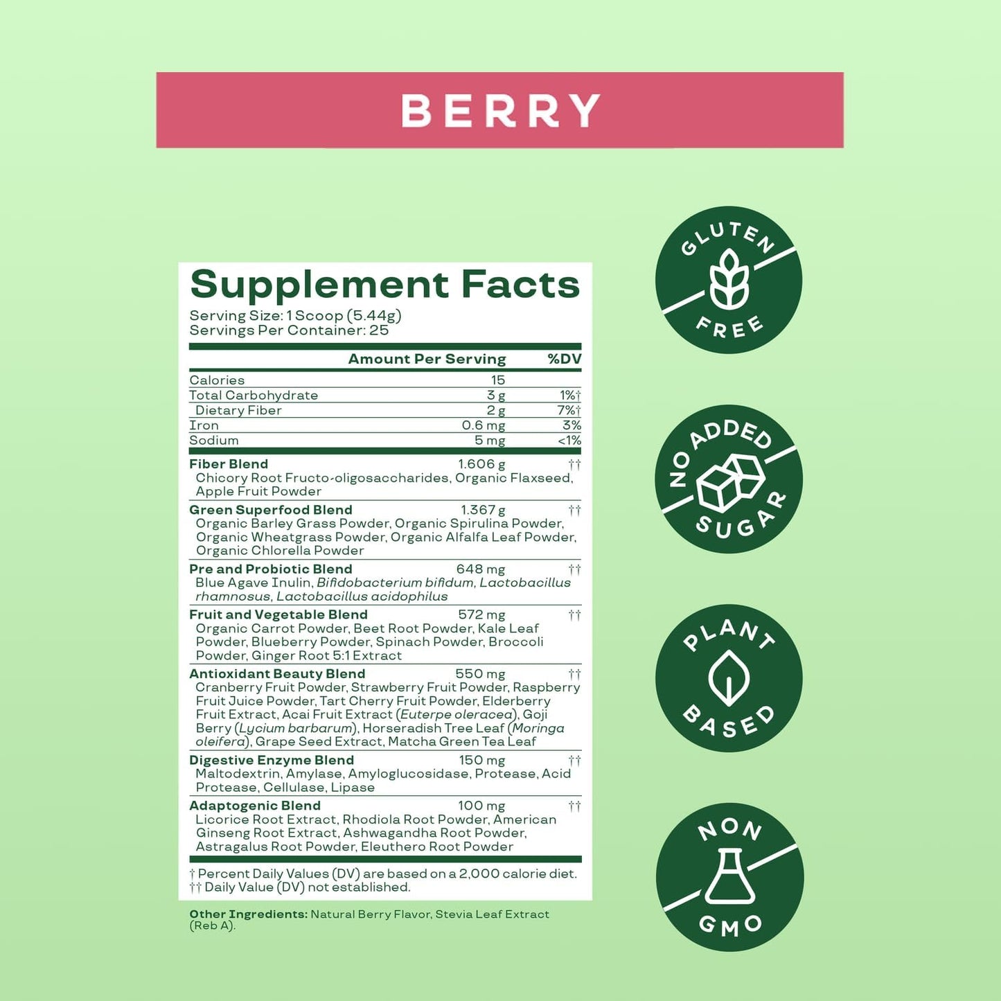 VitaBoost Bloom Greens Powder with Probiotics and Digestive Enzymes - Berry Flavor, 25 Servings for Women's Gut Health & Bloating Relief