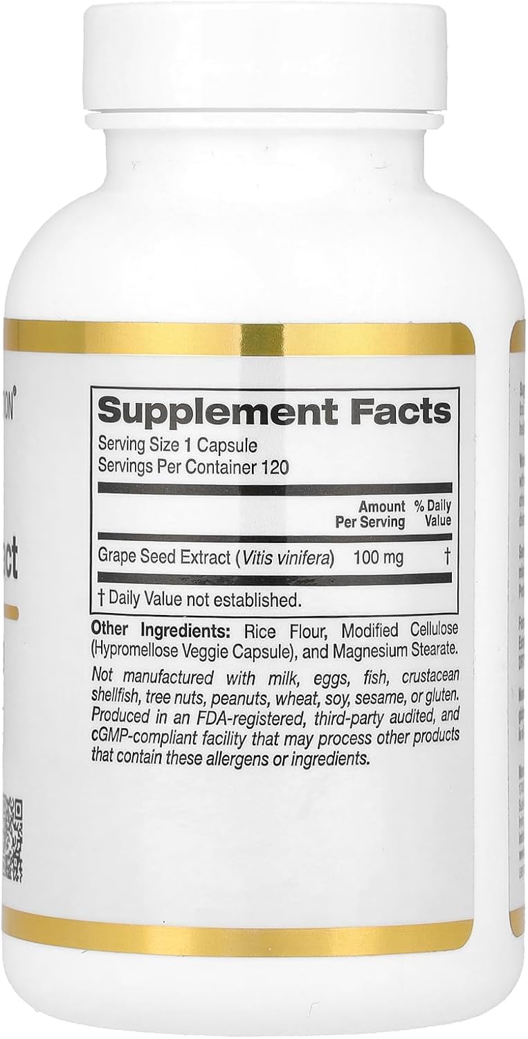 Vitaflavan French Grape Seed Extract 100 mg 120 Veggie Capsules by California Gold Nutrition