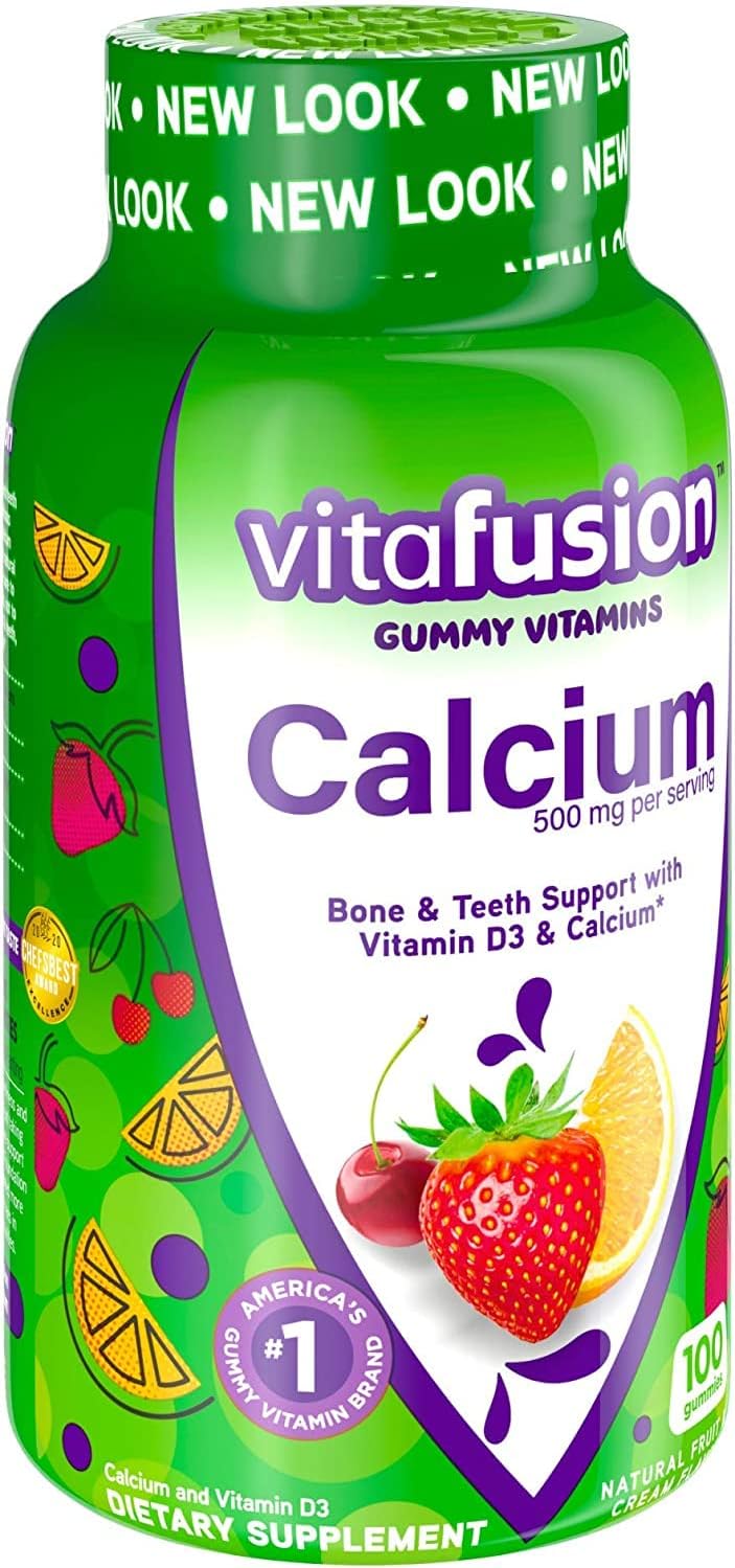 Vitafusion Calcium Gummy Vitamins for Adults, 500mg, 100 Count - Pack of 2