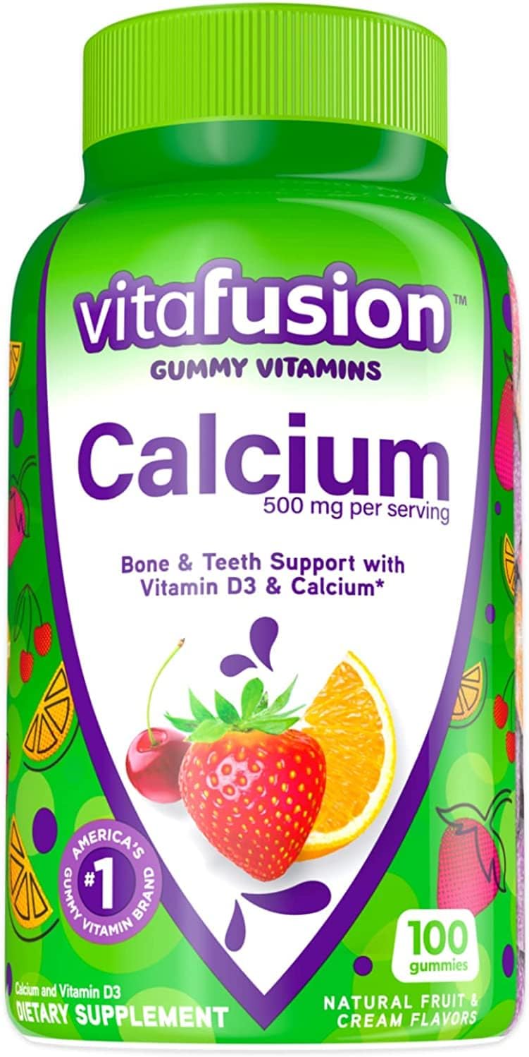 Vitafusion Calcium Gummy Vitamins for Adults, 500mg, 100 Count - Pack of 2