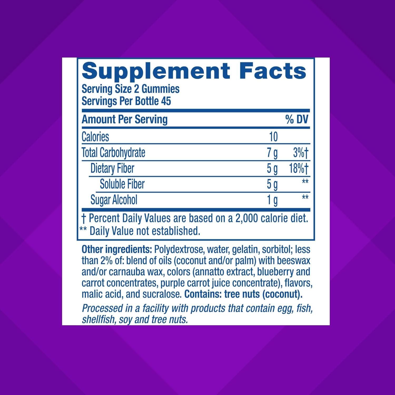 Vitafusion Fiber Well Sugar Free Gummy Supplements, Peach, Strawberry, Blackberry Flavored, 90 Count