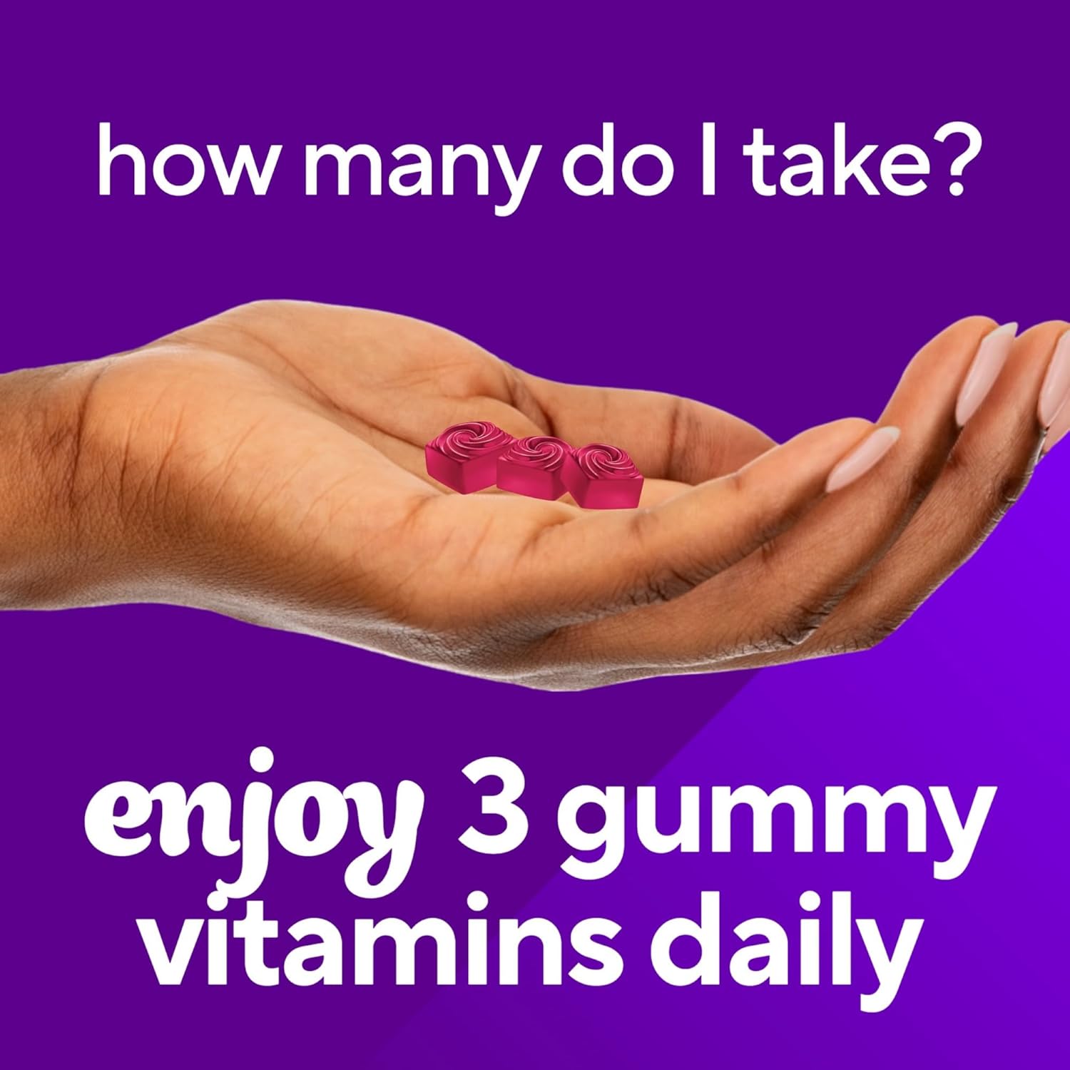 Vitafusion Gorgeous Hair, Skin Nails Multivitamin Gummy Vitamins with Biotin and Antioxidants - 100ct Raspberry Flavor - America’s Top Gummy Vitamin Brand