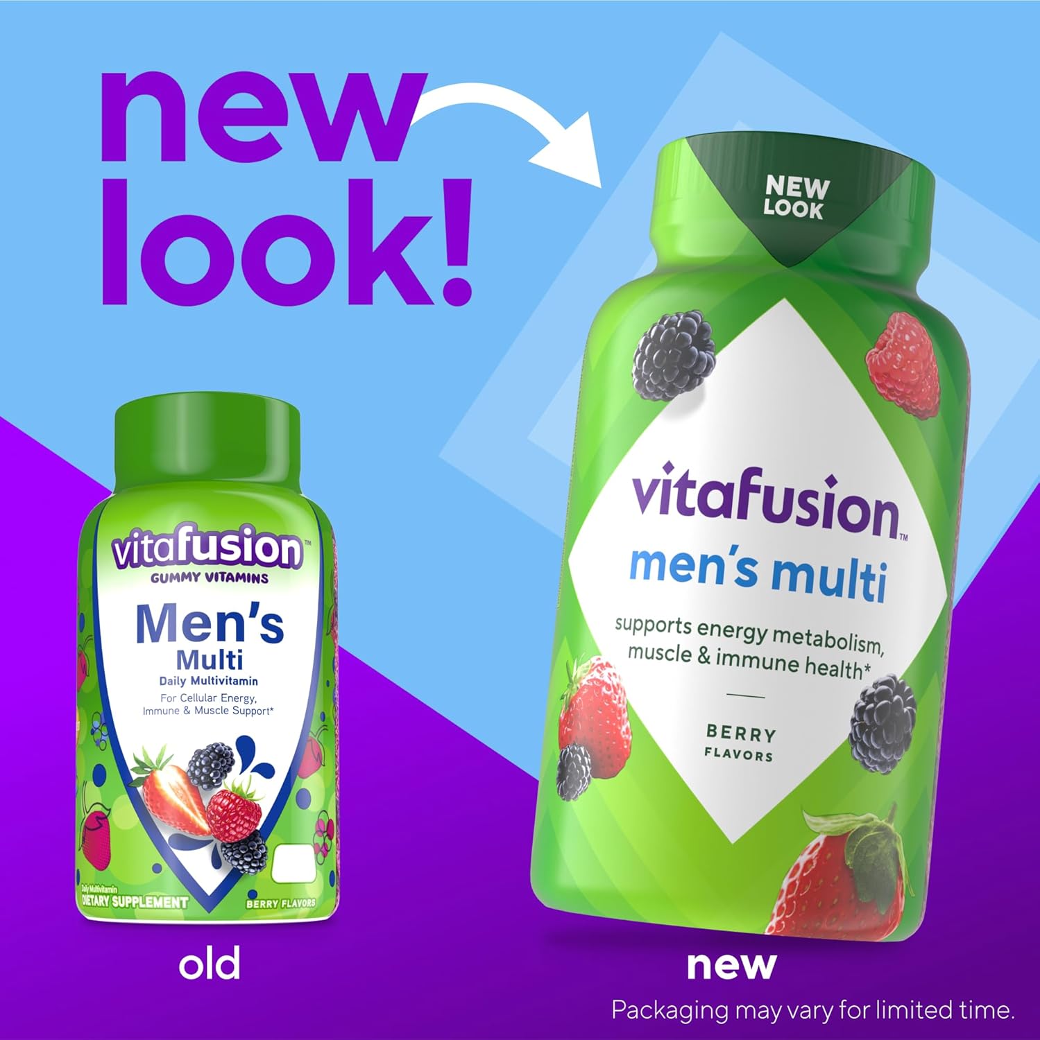 vitafusion Men's Berry Flavored Gummy Multivitamins - 150 Count, 75 Day Supply with Vitamins A, C, D, E, B6, B12