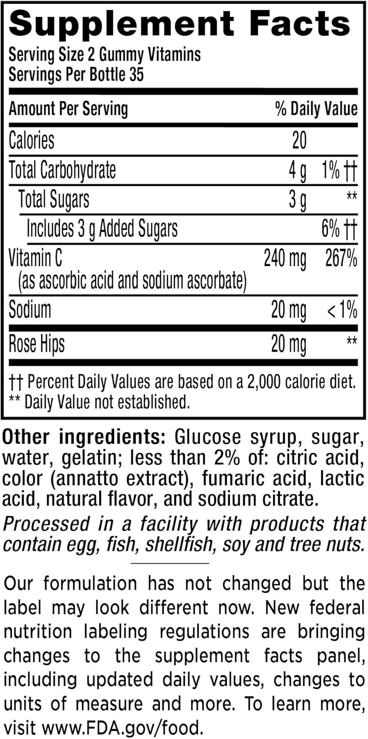 Vitafusion Power C Gummy Vitamins, 210ct Total, Value Pack of 3