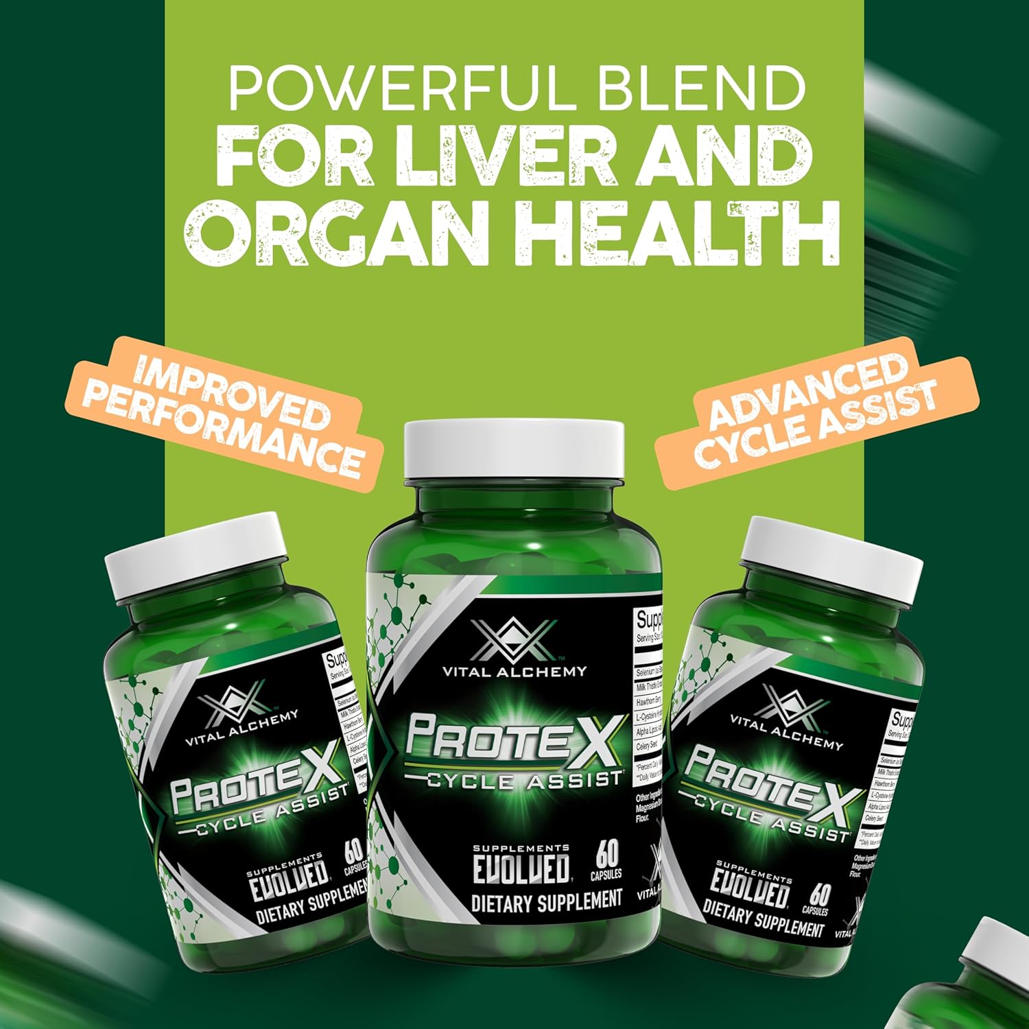 Vital Alchemy ProteX Liver Cleanse & Detox Supplement - On Cycle Assist for Men - 60 Servings - USA Made
