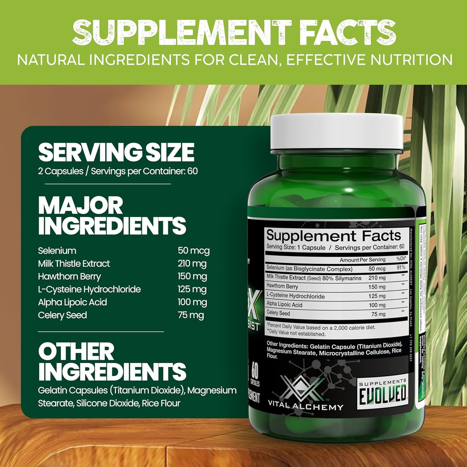 Vital Alchemy ProteX Liver Cleanse & Detox Supplement - On Cycle Assist for Men - 60 Servings - USA Made