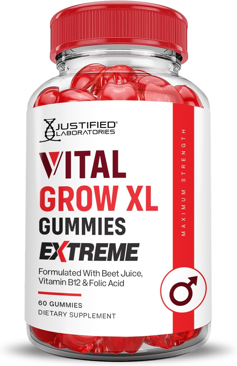 Vital Grow XL Extreme 2000MG Performance Gummies (2 Pack) with ACV, Pomegranate, Beet Juice Powder, B12 - Vegan & Non-GMO - 120 Gummys