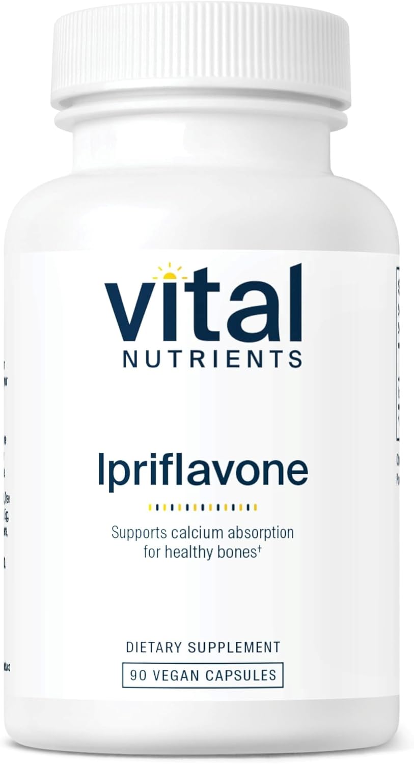 Vital Nutrients Ipriflavone 600mg Capsules - Bone Health & Calcium Absorption Support - Non-GMO, Gluten, Dairy, Soy Free - 90 Count