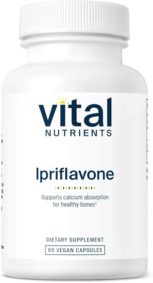 Vital Nutrients Ipriflavone 600mg Capsules - Bone Health & Calcium Absorption Support - Non-GMO, Gluten, Dairy, Soy Free - 90 Count