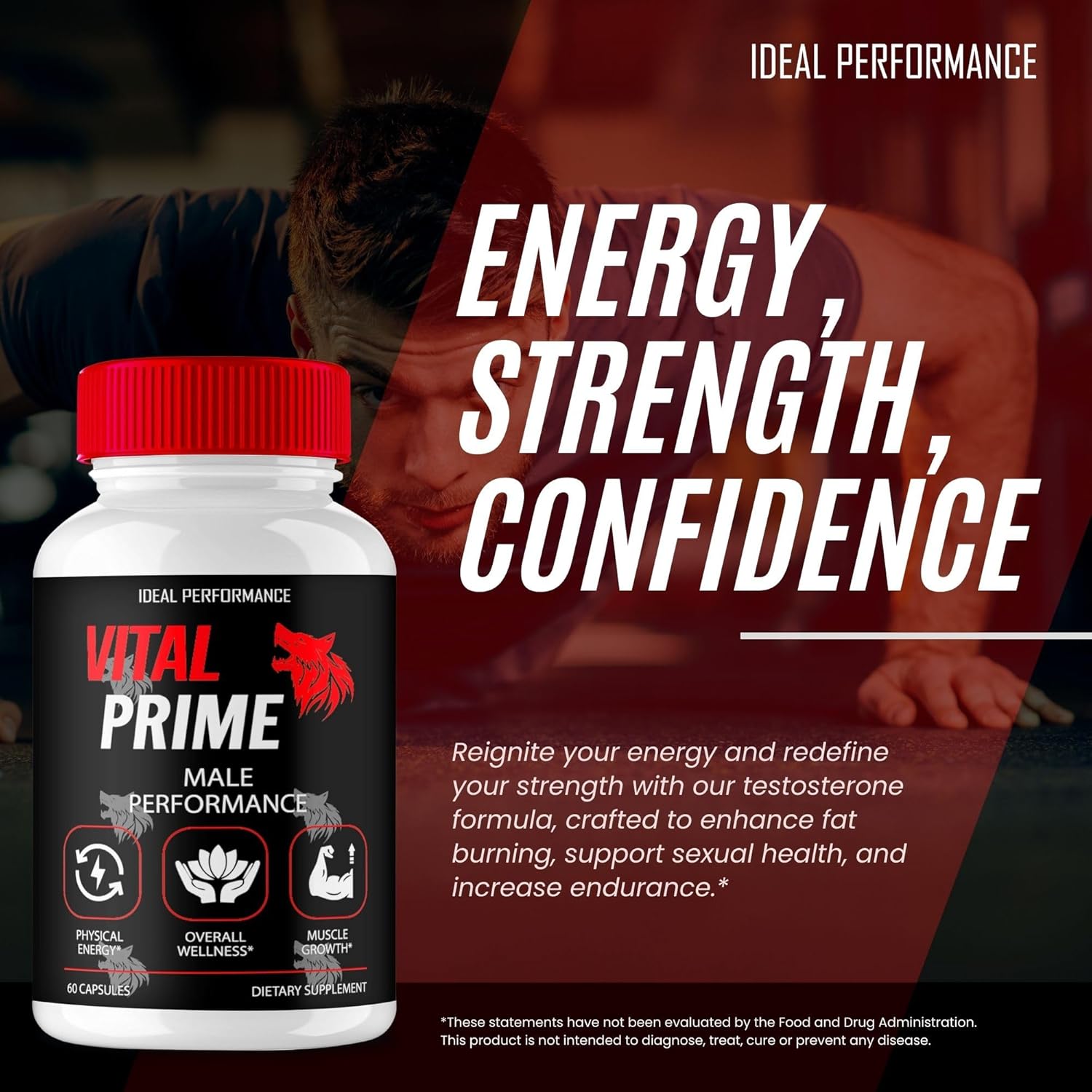 Vital Prime Maximum Strength Capsules - All Natural Formula (3 Pack)