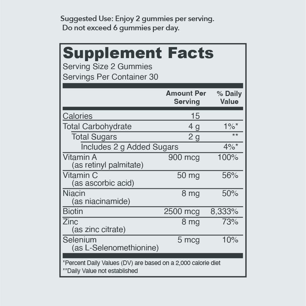 Vital Proteins Beauty Gummies with Biotin, Vitamin A, and Zinc - Supports Healthy Hair, Skin, Nails - 60 ct Strawberry Gummies