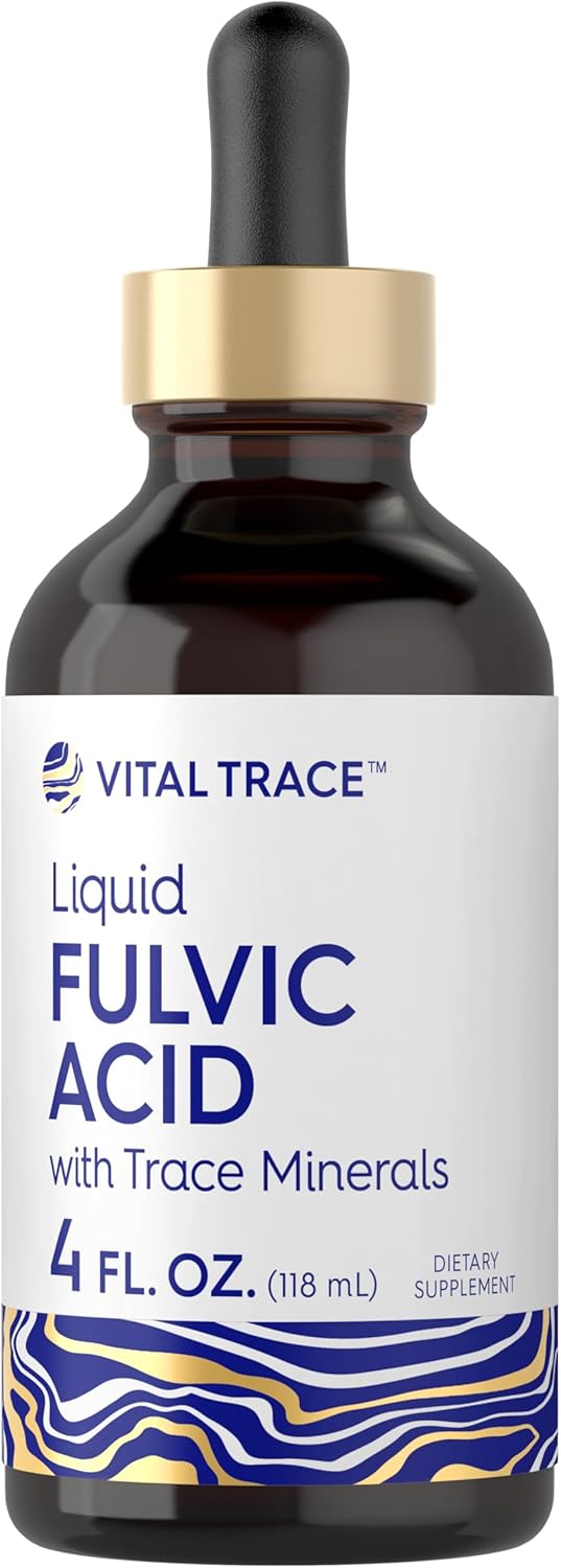 Vital Trace Liquid Fulvic Acid Drops 4 fl oz - Ionic Supplement with Trace Minerals for Vegetarians, Non-GMO & Gluten-Free