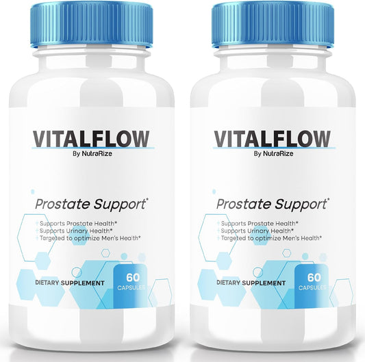 VitalFlow Prostate Support Formula - 2 Pack, Official Natural Formula for Wellness, Maximum Strength Capsules, 120 Count