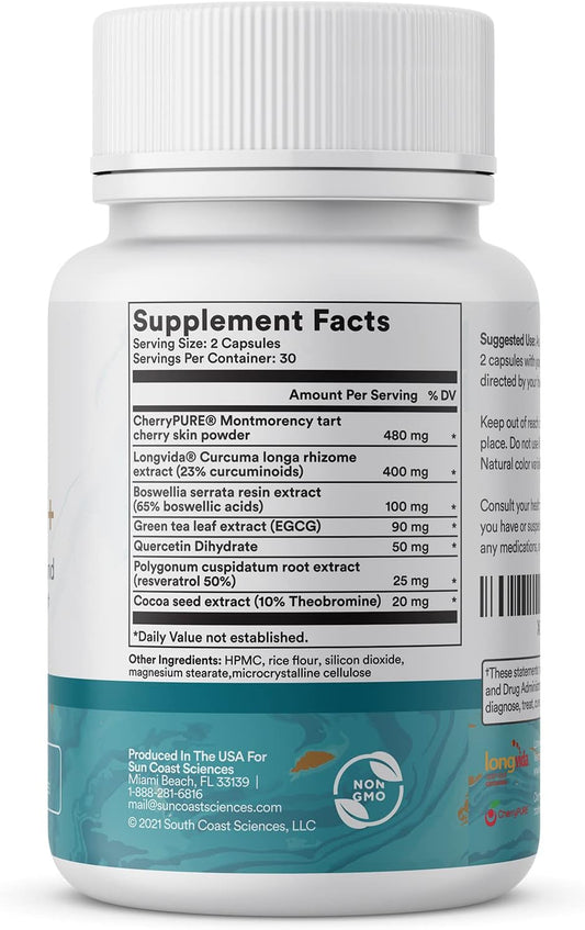Vitalifi Vitacell+ Longvida Liposomal Curcumin Capsules - Supports Joint Mobility and Energy with Quercetin, Resveratrol, and Boswellia Serrata