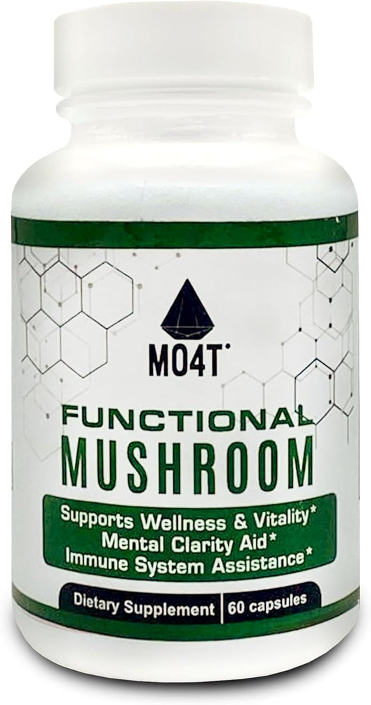 Vitality and Immune Support with MO4T Functional Mushroom Blend - 60 Capsules