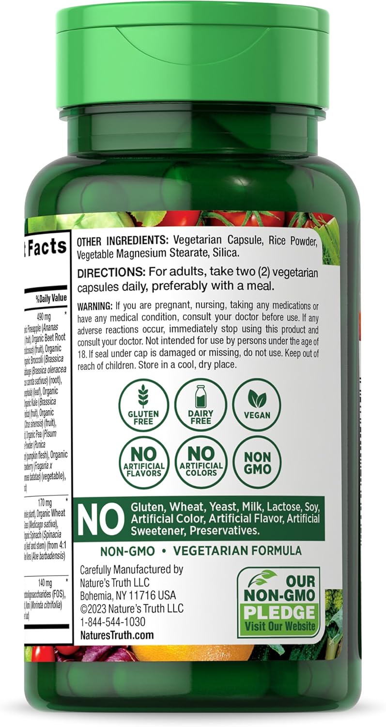 Vitalizing Antioxidant Superfood Formula | 60 Vegetarian Capsules | Non-GMO & Gluten Free