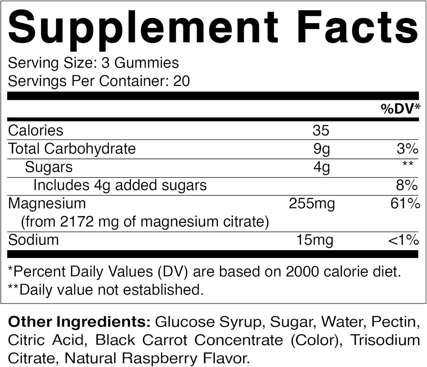 Vitamatic Extra Strength Magnesium Gummies - 255mg per Serving - Vegan & Promotes Relaxation, Muscle, Bone, Energy Support