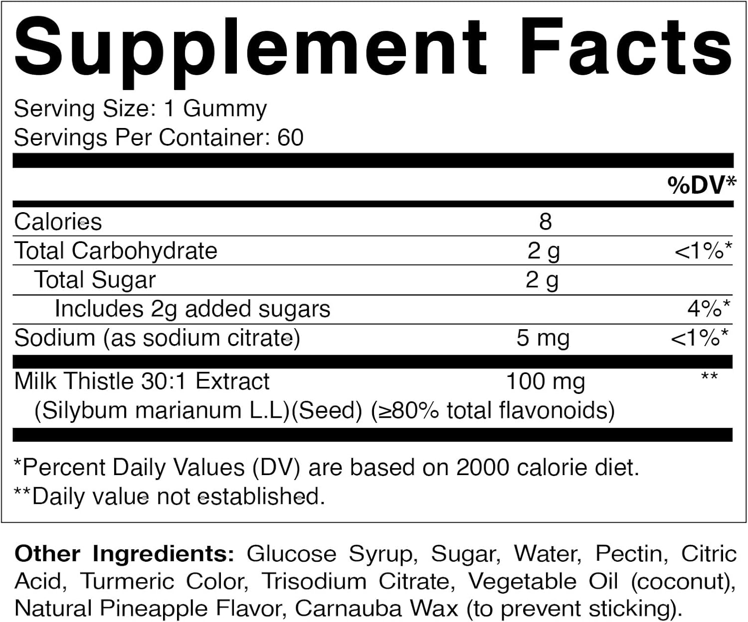Vitamatic Milk Thistle Gummies 2 Pack - Liver Detox & Antioxidant Support - 30X Extract 100mg - 60 Pectin Gummies