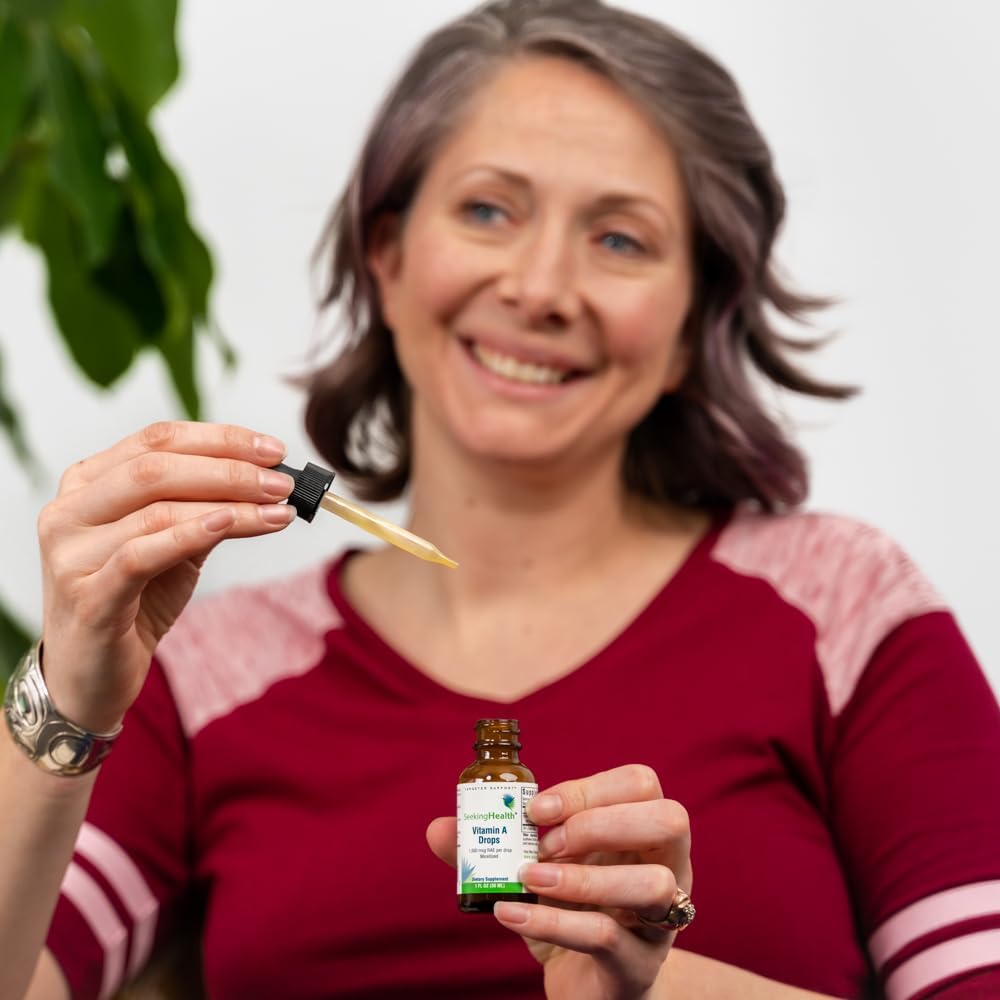 Vitamin A Drops for Eye & Skin Health - Liquid Supplement with Retinyl Palmitate - Antioxidant Support - Soy & Gluten-Free - 1 fl oz, 1500mcg