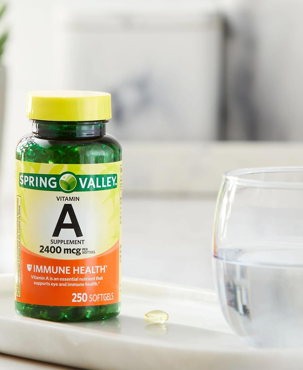 Vitamin A Softgels 2400 mcg - 250 Count for Immune, Eye & Vision Health | Gluten-Free Supplement for Daily Maintenance