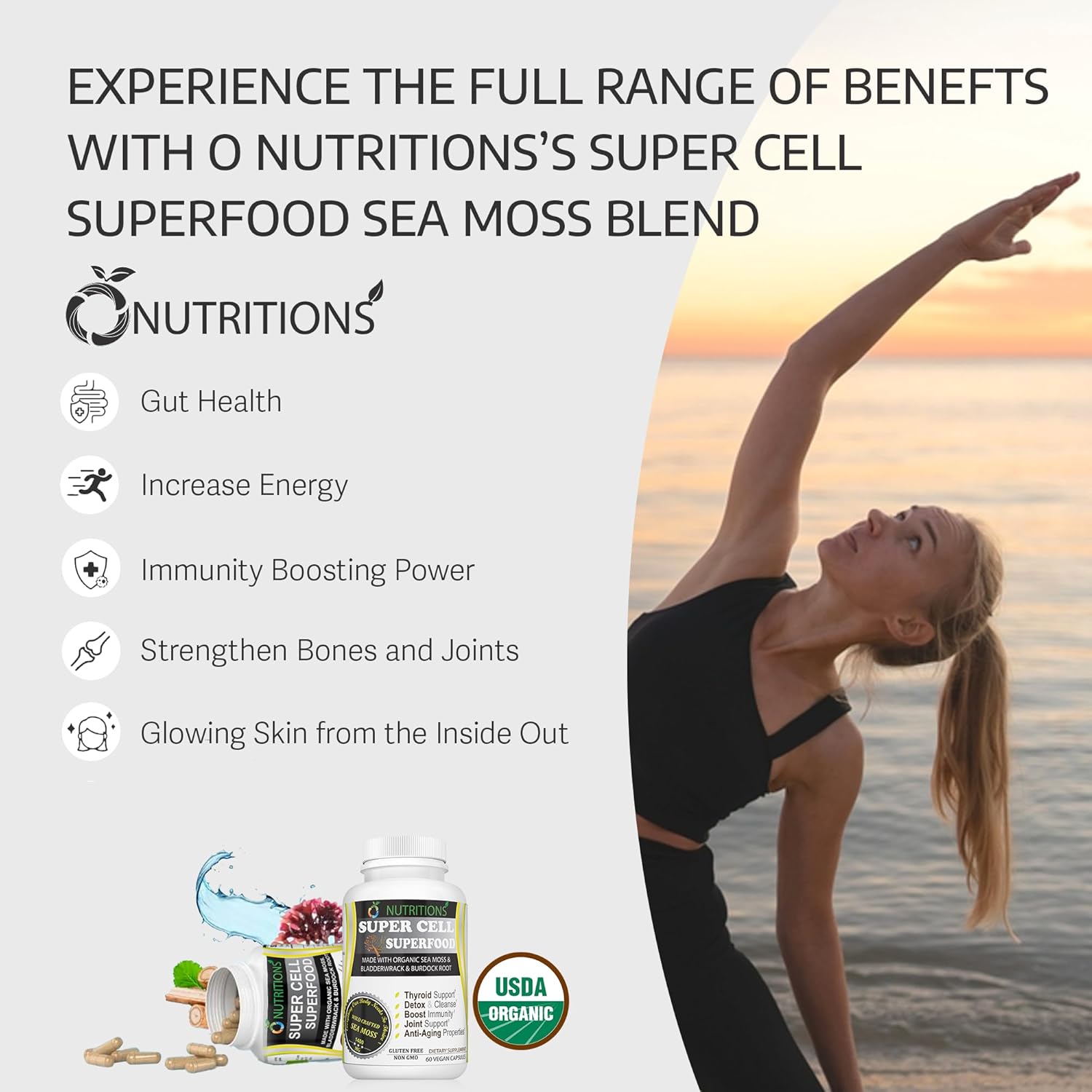 Vitamin B Complex Gummies & Sea Moss Capsules Essential Health Bundle by O NUTRITIONS