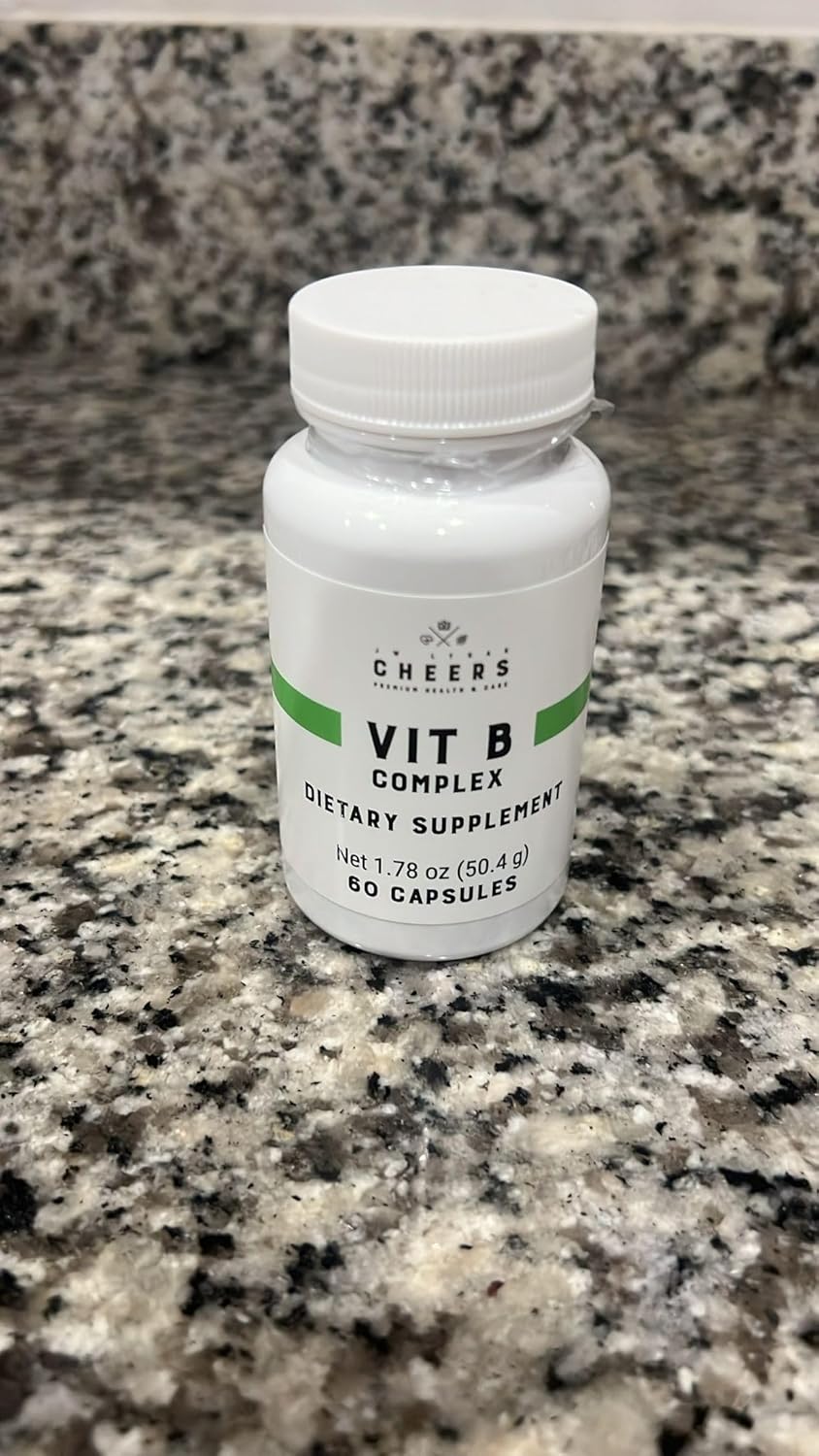 Vitamin B Complex Supplement - 60 Capsules | 415mg of B1, B2, B3 & B6 | Vegan Formula for Adults